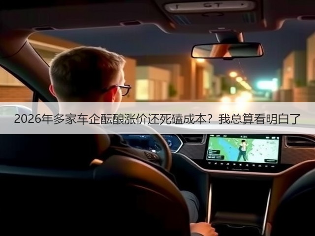 2026年多家车企酝酿涨价还死磕成本?我总算看明白了(图2) 2026年多家车企酝酿涨价还死磕成本?我总算看明白了(图2)