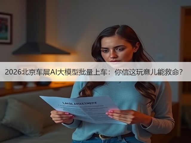 2026北京车展AI大模型批量上车:你信这玩意儿能救命?(图1) 2026北京车展AI大模型批量上车:你信这玩意儿能救命?(图1)
