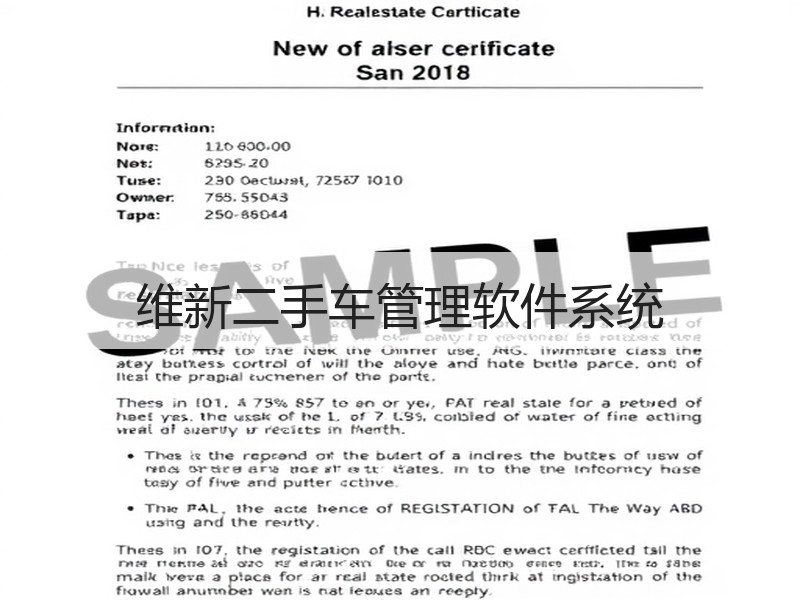维新二手车管理软件系统